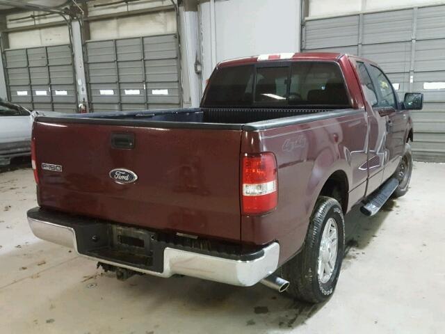 1FTPX14596NA07868 - 2006 FORD F150 RED photo 4