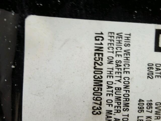 1G1NE52J03M509733 - 2003 CHEVROLET MALIBU LS შავი ფოტო 10