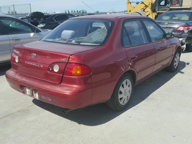 1NXBR12E62Z629122 - 2002 TOYOTA COROLLA CE RED photo 4