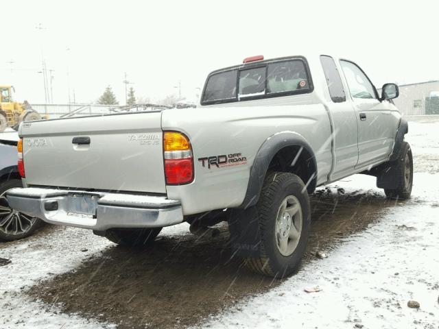 5TEWN72N22Z140695 - 2002 TOYOTA TACOMA XTR GRAY photo 4