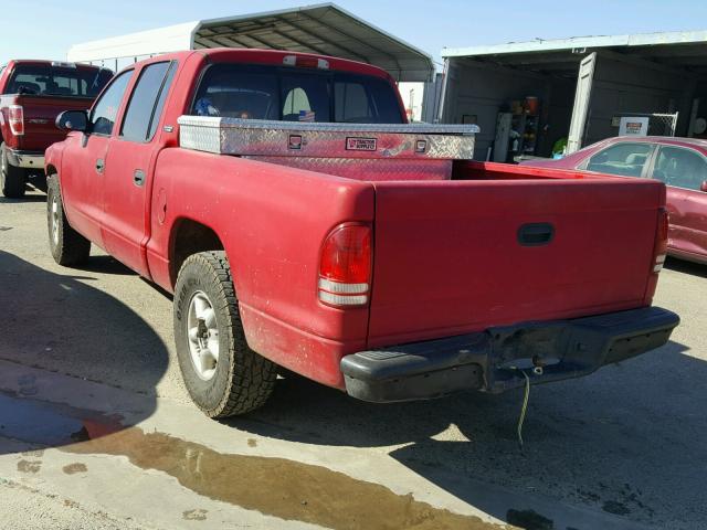 1B7GL2AX9YS739803 - 2000 DODGE DAKOTA QUA RED photo 3