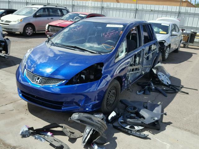 JHMGE8G24AS002876 - 2010 HONDA FIT BLUE photo 2