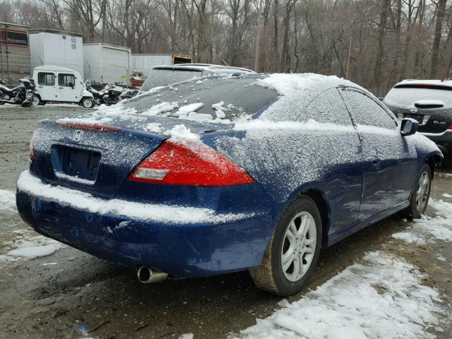 1HGCM72617A001174 - 2007 HONDA ACCORD EX BLUE photo 4