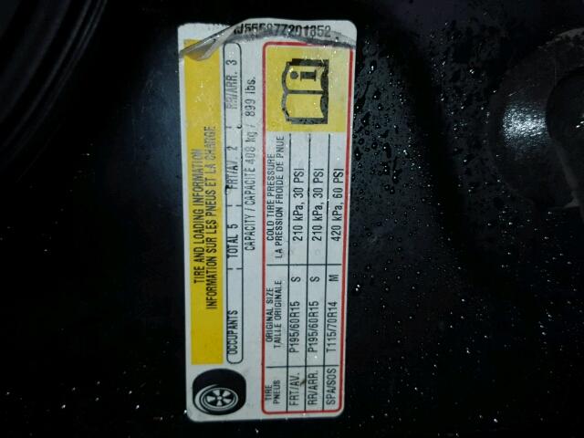 1G8AJ55F87Z201852 - 2007 SATURN ION LEVEL BLACK photo 10