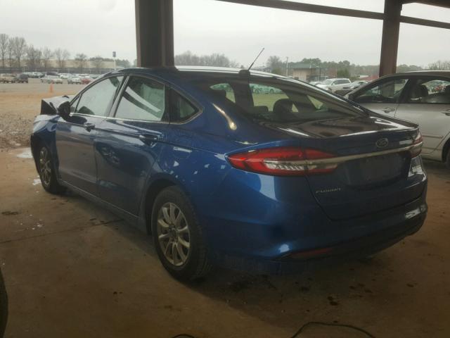 3FA6P0G72HR150752 - 2017 FORD FUSION S BLUE photo 3