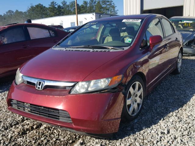 1HGFA16507L120374 - 2007 HONDA CIVIC LX RED photo 2