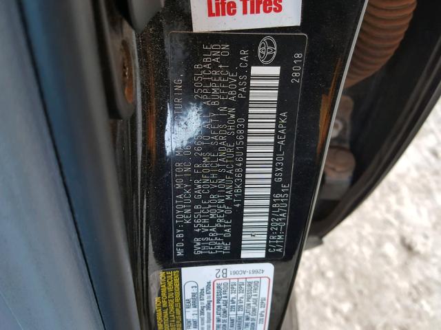 4T1BK36B46U156830 - 2006 TOYOTA AVALON XL BLACK photo 10