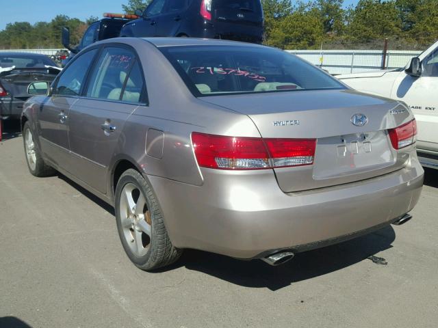 5NPEU46F66H045498 - 2006 HYUNDAI SONATA GLS TAN photo 3