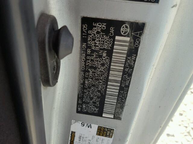 JTKDE177360105287 - 2006 TOYOTA SCION TC 银色 照片 10