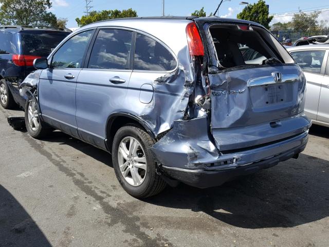 JHLRE3H75BC010863 - 2011 HONDA CR-V EXL BLUE photo 3