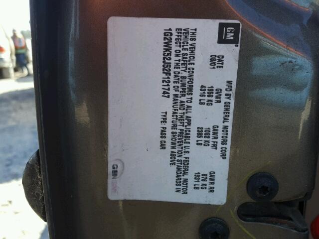 1G2WK52J52F121747 - 2002 PONTIAC GRAND PRIX ყავისფერი ფოტო 10