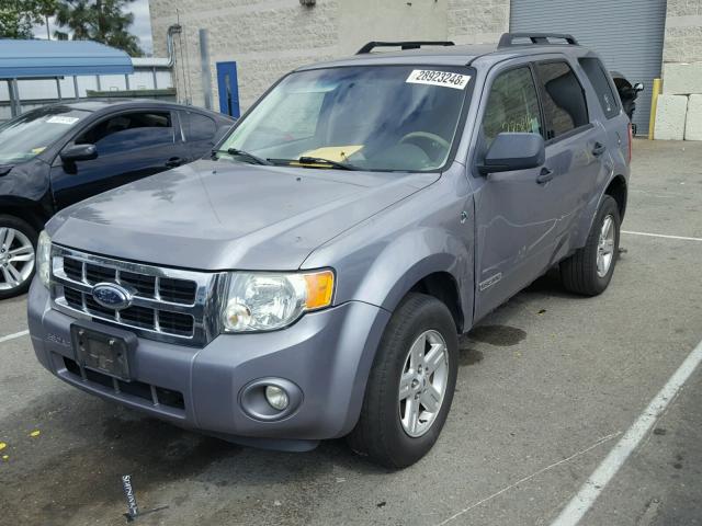 1FMCU49H08KE63480 - 2008 FORD ESCAPE HEV GRAY photo 2