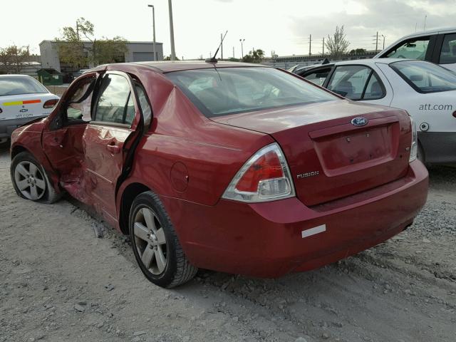 3FAHP07ZX8R158236 - 2008 FORD FUSION SE RED photo 3