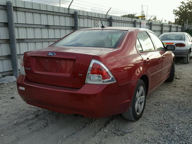 3FAHP07ZX8R158236 - 2008 FORD FUSION SE RED photo 4