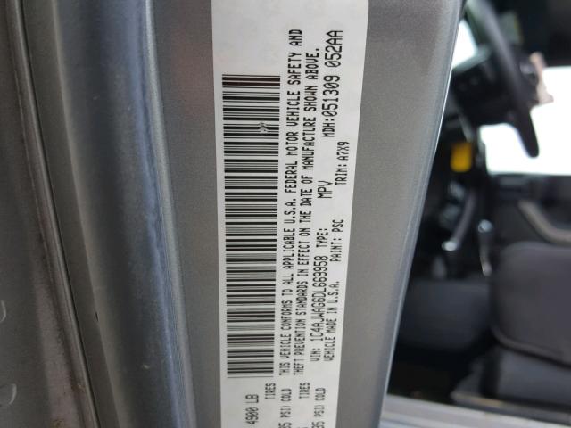 1C4AJWAG6DL669958 - 2013 JEEP WRANGLER S SILVER photo 10