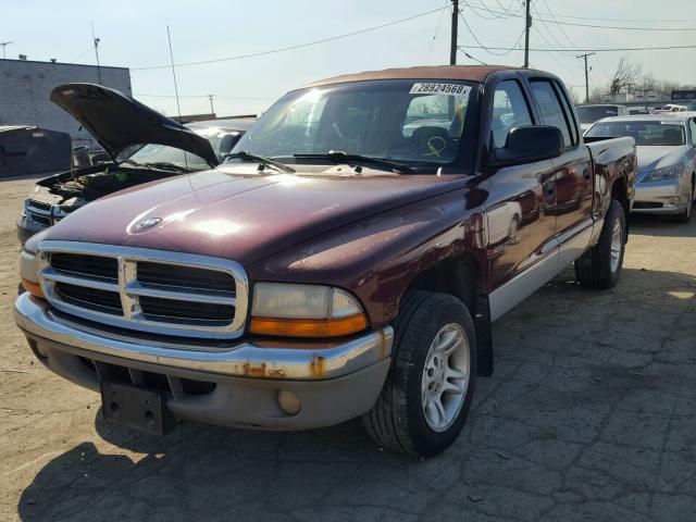 1B7GL2AN41S118506 - 2001 DODGE DAKOTA QUA SILVER photo 2