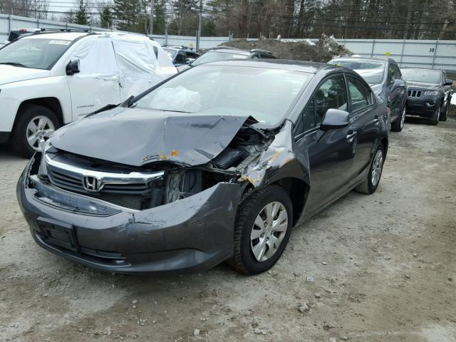 2HGFB2F5XCH318678 - 2012 HONDA CIVIC LX GRAY photo 2