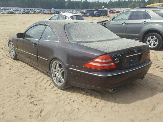 WDBPJ75J4YA002361 - 2000 MERCEDES-BENZ CL 500 PURPLE photo 3