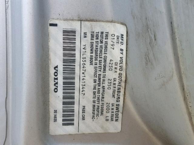 YV1LS5647W1413447 - 1998 VOLVO S70 GLT SILVER photo 10