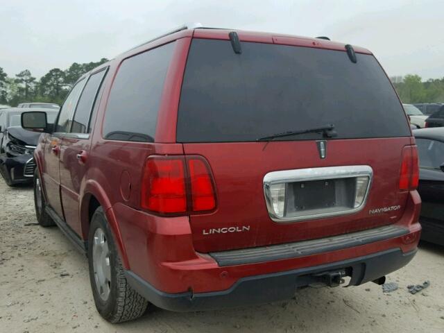 5LMFU27525LJ09229 - 2005 LINCOLN NAVIGATOR RED photo 3