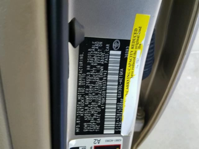 4T1BK3DB1BU378142 - 2011 TOYOTA AVALON BAS BEIGE photo 10