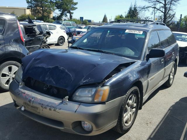 4S3BH675527609973 - 2002 SUBARU LEGACY OUT BLUE photo 2