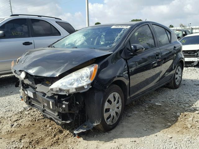 JTDKDTB34C1519170 - 2012 TOYOTA PRIUS C BLACK photo 2