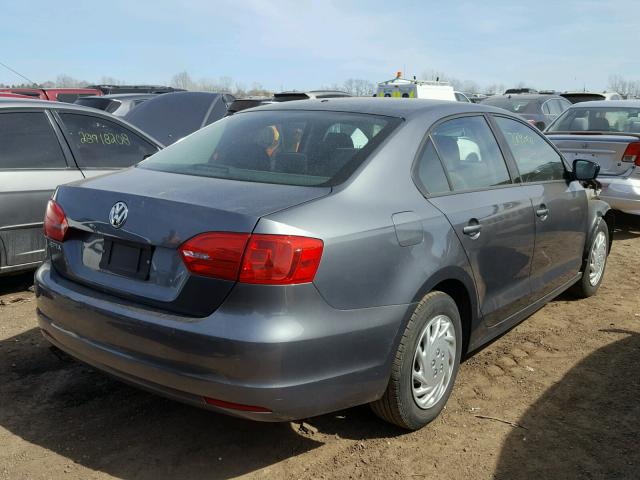 3VW2K7AJ0DM431778 - 2013 VOLKSWAGEN JETTA BASE Մոխրագույն լուսանկար 4