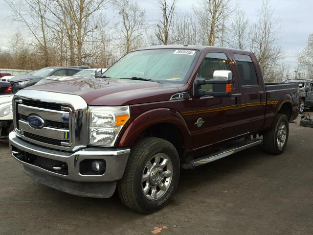 1FT8W3BT6BEA99424 - 2011 FORD F350 SUPER BURGUNDY photo 2