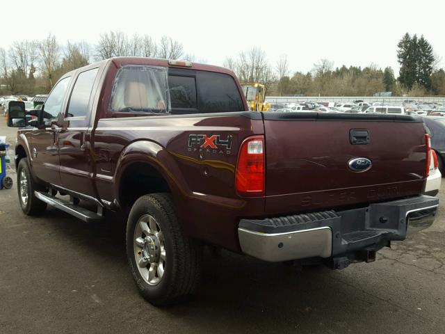 1FT8W3BT6BEA99424 - 2011 FORD F350 SUPER BURGUNDY photo 3