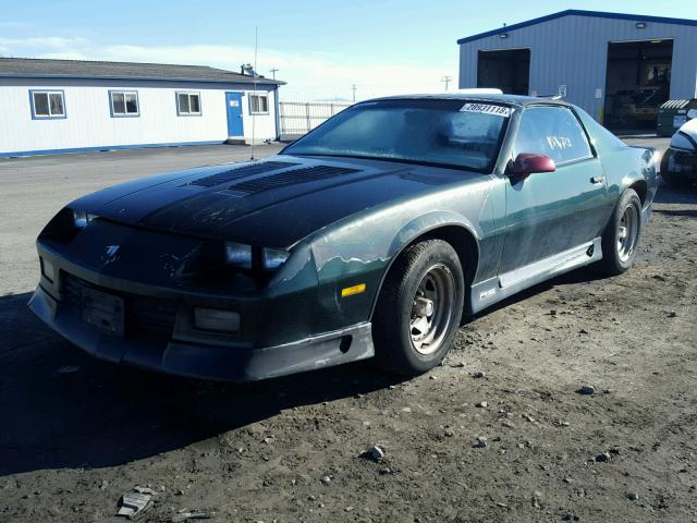 1G1FP23T8NL113359 - 1992 CHEVROLET CAMARO RS GREEN photo 2