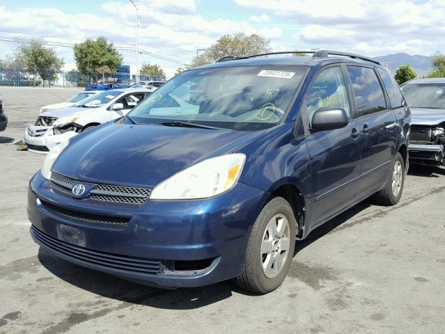 5TDZA23C94S166283 - 2004 TOYOTA SIENNA CE BLUE photo 2