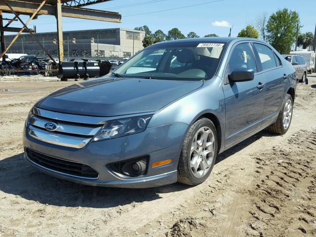 3FAHP0HA4BR255187 - 2011 FORD FUSION SE BLUE photo 2