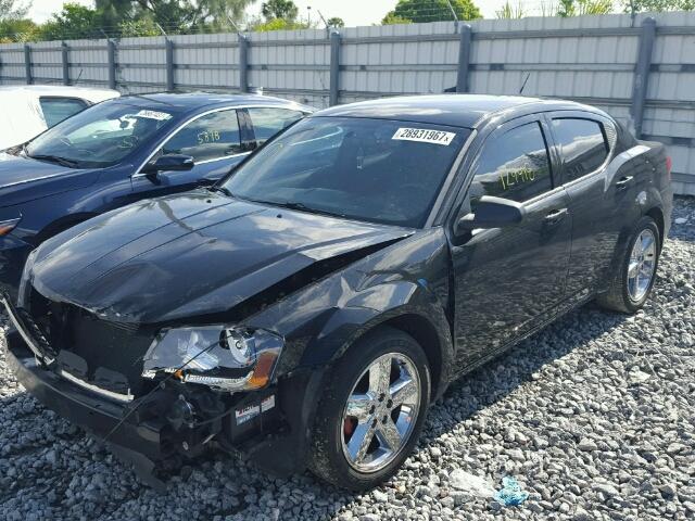 1C3CDZAB2CN141394 - 2012 DODGE AVENGER SE BLACK photo 2