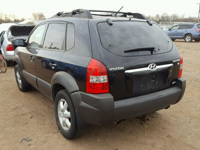 KM8JN72D05U213038 - 2005 HYUNDAI TUCSON GLS BLACK photo 3