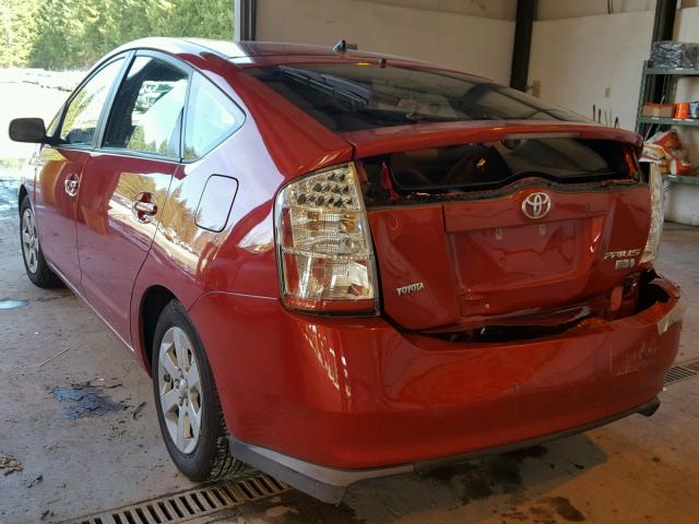 JTDKB20U577641437 - 2007 TOYOTA PRIUS RED photo 3