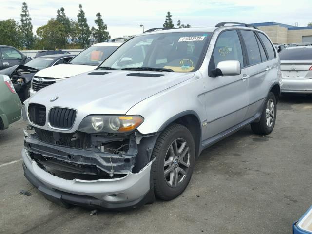 5UXFA13524LU40521 - 2004 BMW X5 3.0I SILVER photo 2