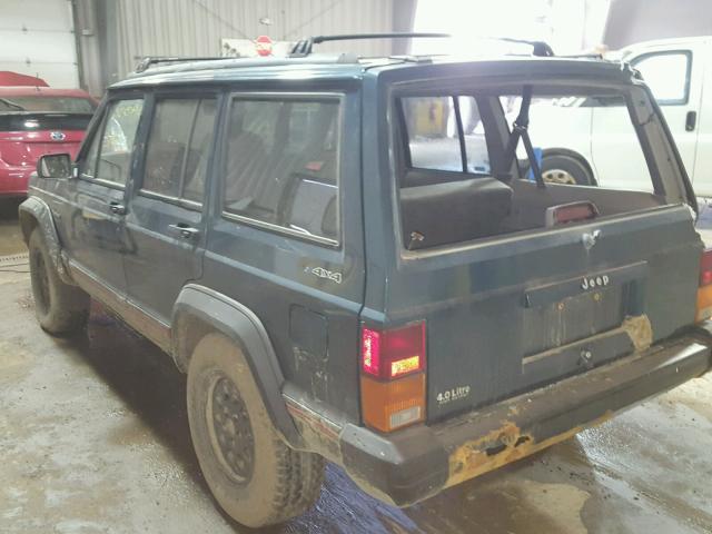 1J4FJ68S9TL139203 - 1996 JEEP CHEROKEE S GREEN photo 3