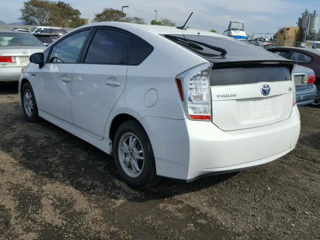 JTDKN3DU4A0207758 - 2010 TOYOTA PRIUS WHITE photo 3