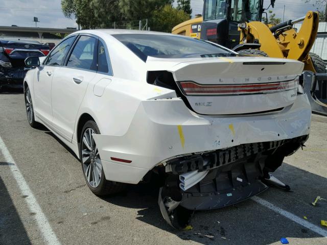 3LN6L5MUXHR655494 - 2017 LINCOLN MKZ HYBRID WHITE photo 3