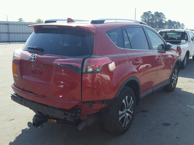 2T3ZFREV3GW247663 - 2016 TOYOTA RAV4 LE RED photo 4