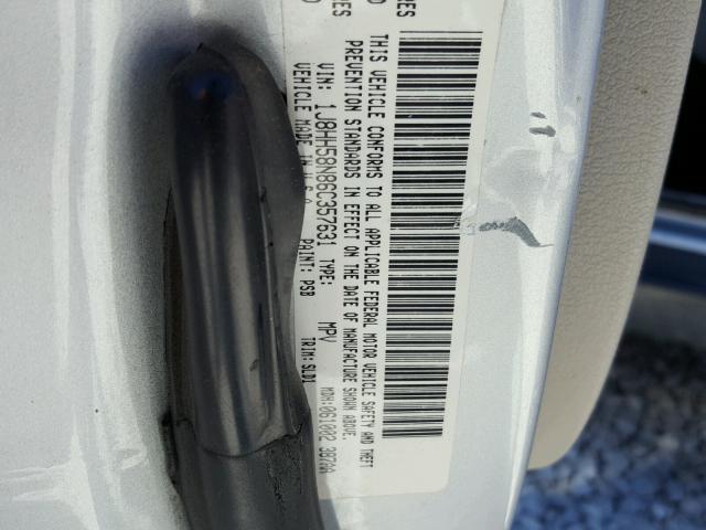 1J8HH58N86C357631 - 2006 JEEP COMMANDER SILVER photo 10