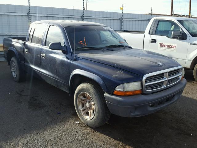 1D7HL38K44S663671 - 2004 DODGE DAKOTA QUA BLUE photo 1