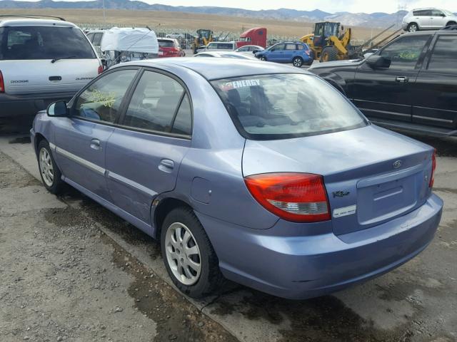 KNADC125336248667 - 2003 KIA RIO BLUE photo 3