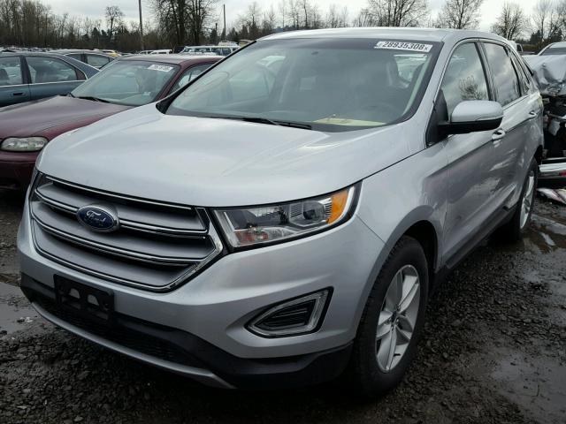 2FMPK4J97HBC22537 - 2017 FORD EDGE SEL SILVER photo 2