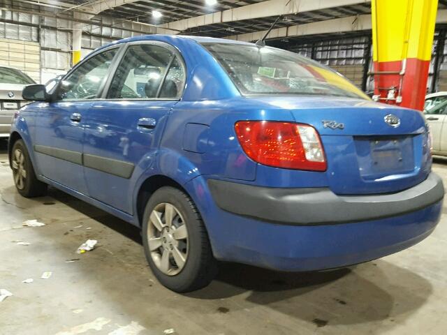 KNADE123166086194 - 2006 KIA RIO BLUE photo 3