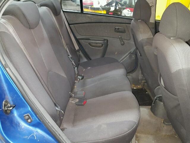 KNADE123166086194 - 2006 KIA RIO BLUE photo 6