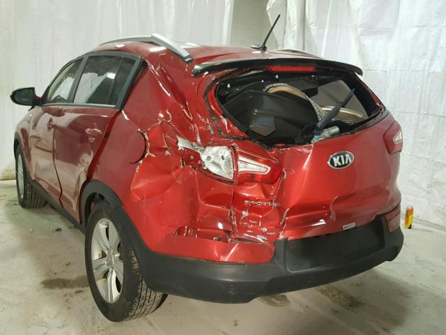 KNDPBCA26D7474882 - 2013 KIA SPORTAGE L RED photo 3