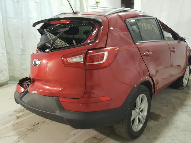 KNDPBCA26D7474882 - 2013 KIA SPORTAGE L RED photo 4