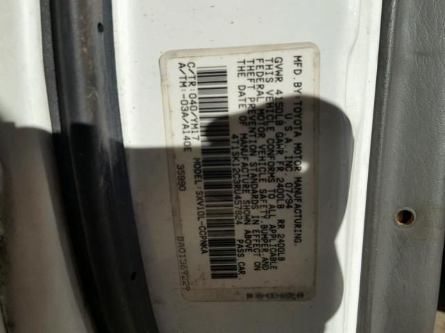 4T1SK12C3RU457824 - 1994 TOYOTA CAMRY LE WHITE photo 10